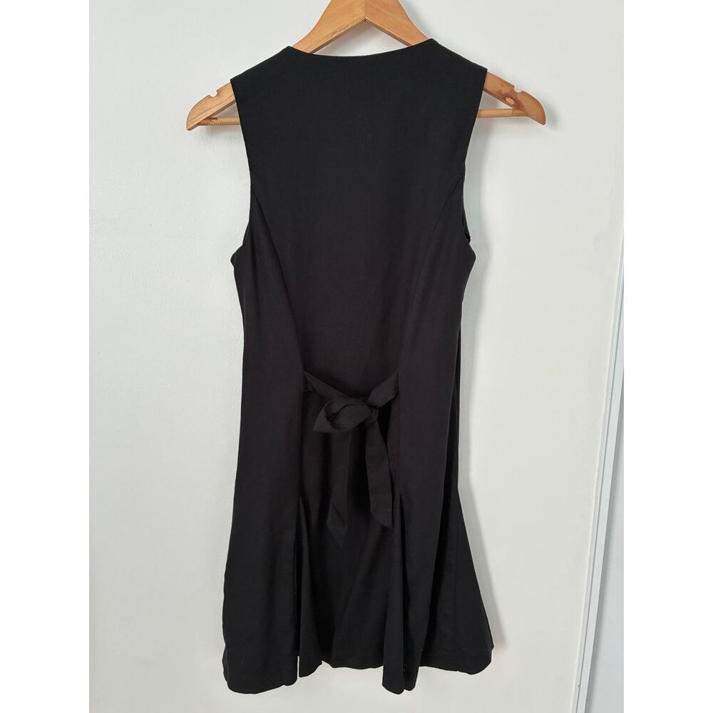 Monteau Black Sleeveless Button Front Dress Flirty Skirt Bottom 90's Size S - Picture 7 of 11